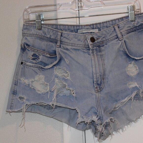 Zara Trafaluc High rise Shorts Cut Off Women Size 08 - Picture 3 of 9